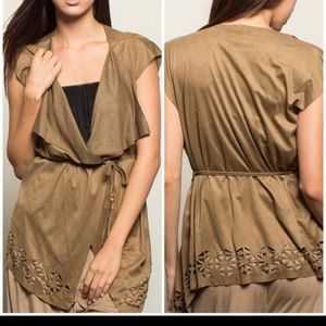 Cute brown faux tops